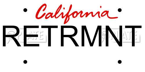 RETRMNT California License Plate