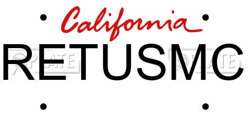 RETUSMC California License Plate