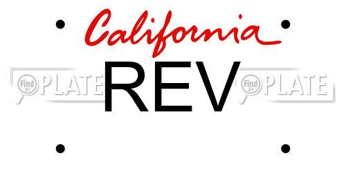 REV California License Plate