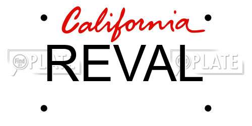 REVAL California License Plate