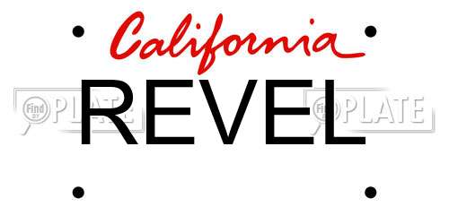 REVEL California License Plate