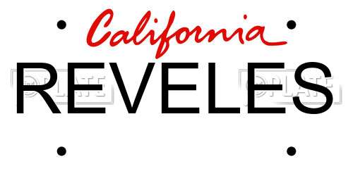 REVELES California License Plate