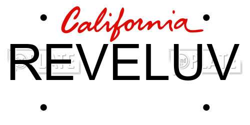 REVELUV California License Plate