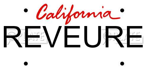 REVEURE California License Plate