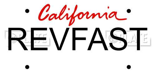 REVFAST California License Plate