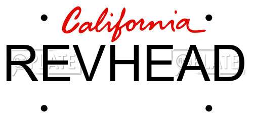 REVHEAD California License Plate