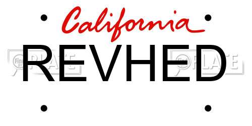 REVHED California License Plate