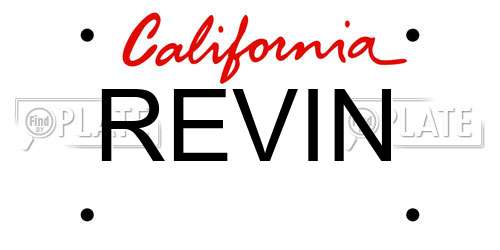 REVIN California License Plate
