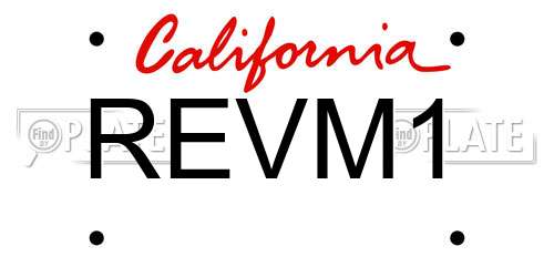 REVM1 California License Plate