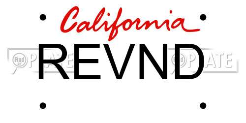 REVND California License Plate