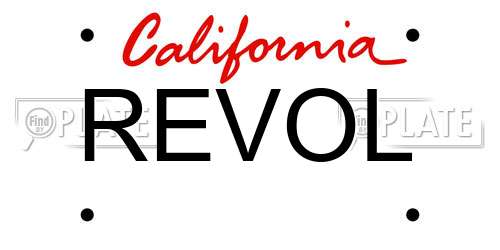 REVOL California License Plate