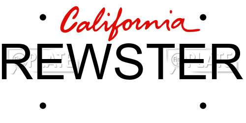 REWSTER California License Plate