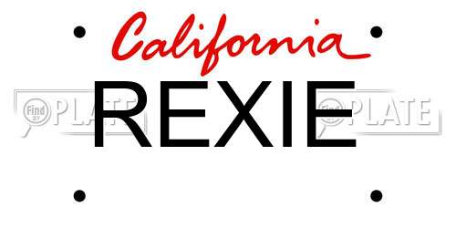 REXIE California License Plate