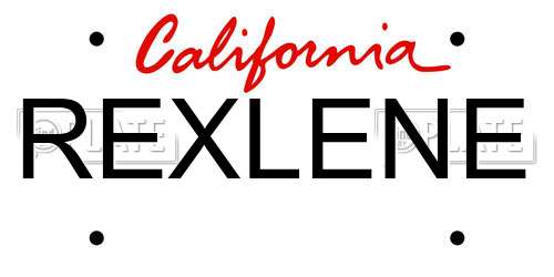 REXLENE California License Plate