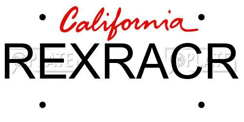 REXRACR California License Plate