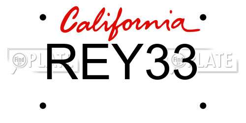 REY33 California License Plate