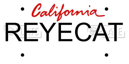 REYECAT California License Plate