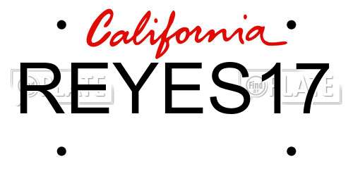 REYES17 California License Plate