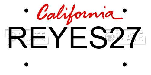 REYES27 California License Plate