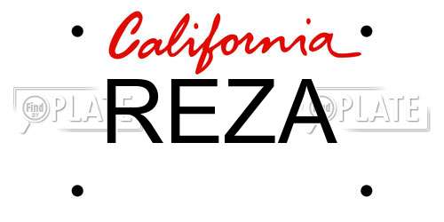 REZA California License Plate