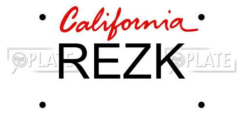 REZK California License Plate