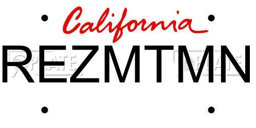 REZMTMN California License Plate