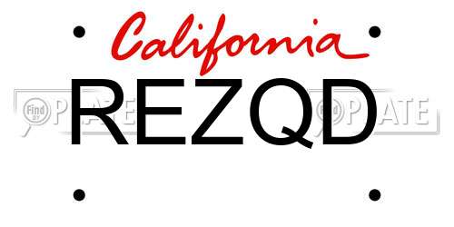 REZQD California License Plate
