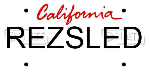 REZSLED California License Plate