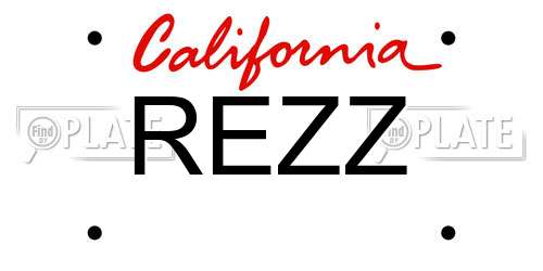 REZZ California License Plate