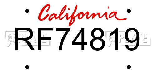 RF74819 California License Plate