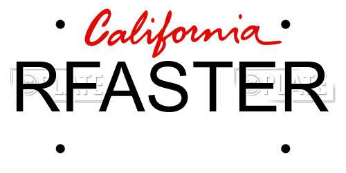 RFASTER California License Plate