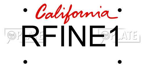 RFINE1 California License Plate