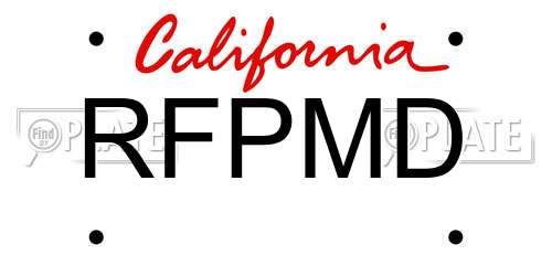 RFPMD California License Plate