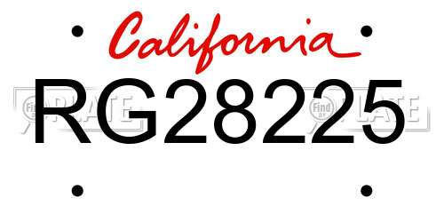 RG28225 California License Plate