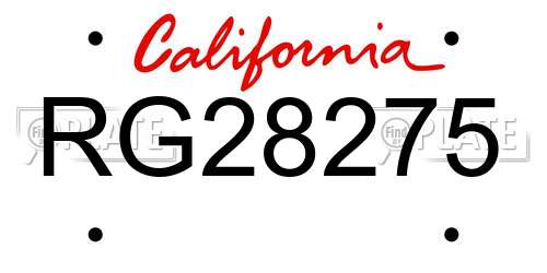 RG28275 California License Plate
