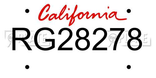 RG28278 California License Plate