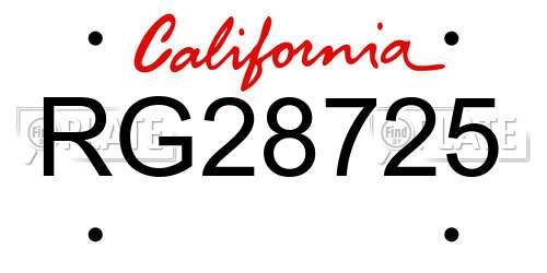 RG28725 California License Plate