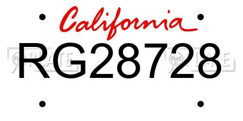 RG28728 California License Plate