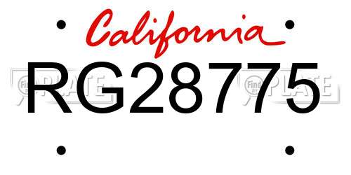 RG28775 California License Plate