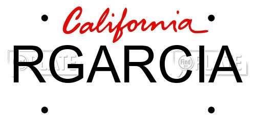 RGARCIA California License Plate