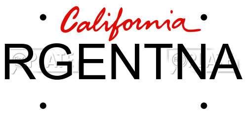 RGENTNA California License Plate