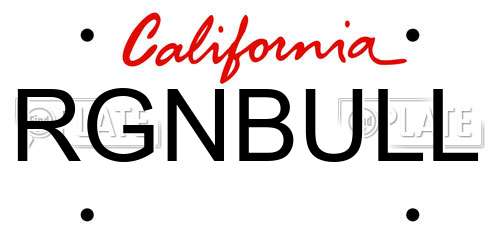 RGNBULL California License Plate