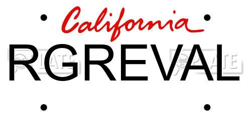 RGREVAL California License Plate