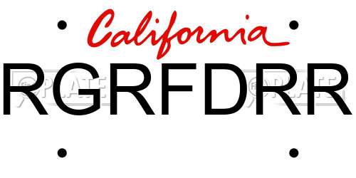 RGRFDRR California License Plate