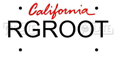 RGROOT California License Plate