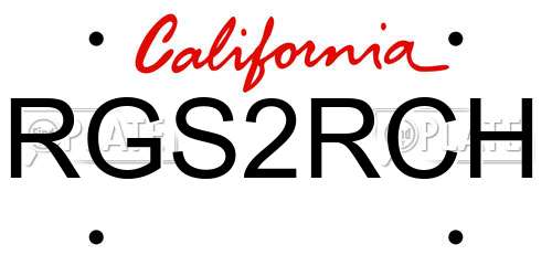 RGS2RCH California License Plate