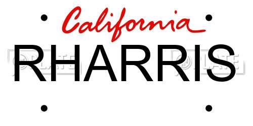 RHARRIS California License Plate