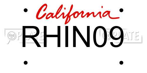 RHIN09 California License Plate