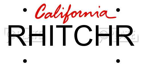 RHITCHR California License Plate