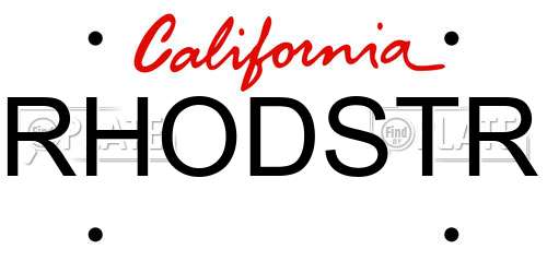 RHODSTR California License Plate